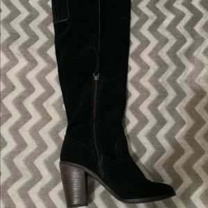 Black suede knee high boots. Size 6. Brand Dolce Vita